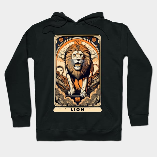 Lion Tarot Card Hoodie by JK Digital